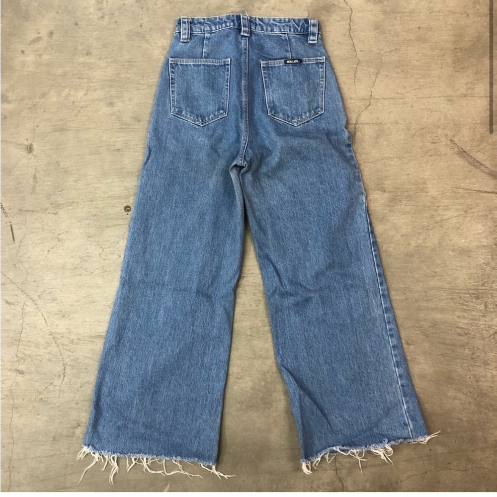 ROLLA'S High Rise Wide Leg Raw Hem Jeans